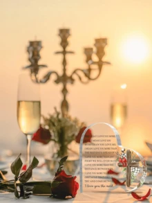 1 件感谢礼物，适合情侣、女朋友、朋友、家人、同事、老师、心形亚克力纪念品、家庭办公室感谢办公桌装饰 - 無色 - 查看 3