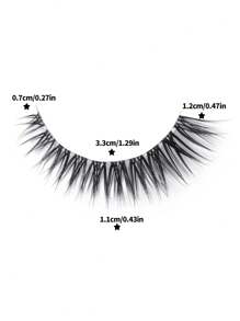 MAGEFY 7Pairs Of Natural Cross Full False Eyelashes With Clear Stem,Fluffy Slim For Everyday Use Manga Eyelashes, Travel Essentials - Black - View 3