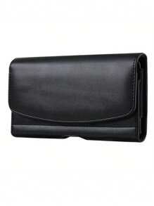 通用手机袋，兼容 iPhone，手机皮套，带腰带夹和腰带环 [磁性闭合] PU 皮革手机袋，适用于大多数手机 父亲节礼物 夏季新生书籍 返校多功能宿舍大学万圣节男士礼物 秋季圣诞节尖叫男包旅行包男士斜挎包 冬季圣诞礼物 腰包 - 黑色 - 查看 11