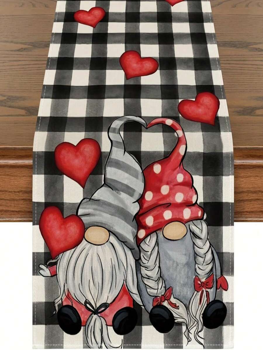 1 Miếng Ngày lễ tình nhân Lanh Khăn trải bàn , Phòng bếp Buổi tiệc Khăn trải bàn - 33 * 48in - Xem 1