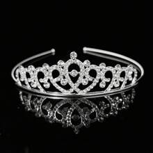 1條鑲有水晶的皇冠裝飾婚禮發箍 - 白色 - 查看 7