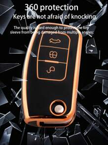 3-In-1 Tpu Car Key Case Protective Cover + Black Keychain With Screwdriver Suit For 3-Button Flip Key - Multicolor - View 6