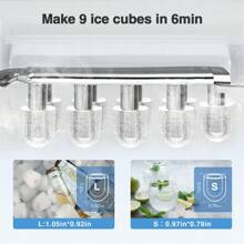 Havato Ice Maker Machine For Countertop,Portable Ice Cube Maker With Self-Cleaning, 26LBS/24H Compact Automatic Ice Makers,9 Cubes Ready In 6-8 Minutes,For Home/Kitchen/Office/Bar - 白色 - 查看 3