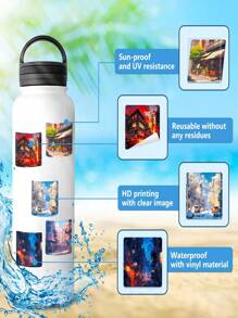 50pcs Beautiful And Healing Scenery Street Waterproof Decorative Stickers For Home, Notebook, Laptop, Water Bottle, Skateboard, Guitar Diy Decor, Office & Student Stationery Decoration, Festival & Birthday Gifts - Multicolor - View 5