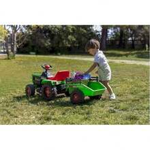 Injusa - Tractor Basic, Tractor Eléctrico para Niños 1 a 3 Años, Batería 6V, Pedal Acelerador, Remolque Trasero, Luces y Sonidos, Velocidad Máx 2-3 Km/h, Color Verde - Ver 5