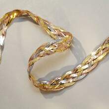 1 pieza Collar trenzado de cadena de plata de ley 925 brillante, cadena trenzada de 8 mm de ancho, adecuado para uso diario y de fiesta de mujeres, regalo de aniversario