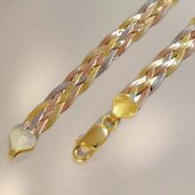 1 pieza Collar trenzado de cadena de plata de ley 925 brillante, cadena trenzada de 8 mm de ancho, adecuado para uso diario y de fiesta de mujeres, regalo de aniversario