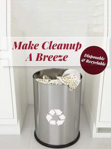 1片白底金點子矩形桌布,適用於廚房、餐廳,防水防油,適用於派對、節慶、野餐和聚會 - 白色 - 查看 6