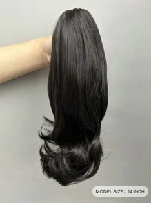 Ponytail Hair Extensions, Hair Extensions Ponytail 14 Inch Short Claw Hair Extensions Synthetic Wave Clip-In Ponytail Wigs Everyday Fluffy Ponytail For Women (Dark Brown) - Brown - View 2