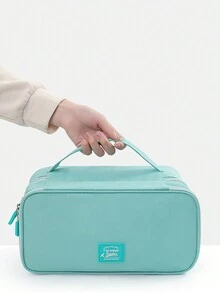 內衣收納袋,便攜式旅行胸罩收納袋,三合一內衣襪子收納盒,大容量 - 藍色 - 查看 3