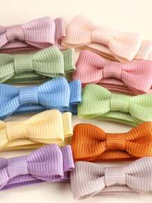 24入組兒童迷你蝴蝶結髮夾,糖果彩色混色