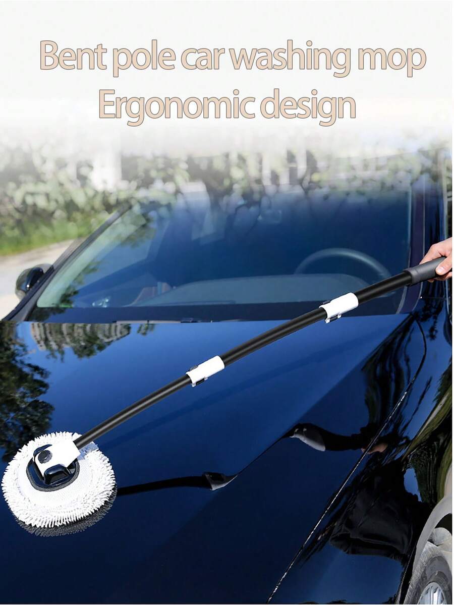 1入摺疊伸縮軟毛汽車洗刷工具,兼具多功能家居除塵刷 - 黑與白 - 查看 1