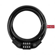 Bicycle Lock Mountain Bike Four-Digit Password Lock Electric Scooter Cable Lock Anti-Theft Cycling Equipment - Black - View 1