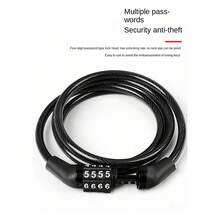 Bicycle Lock Mountain Bike Four-Digit Password Lock Electric Scooter Cable Lock Anti-Theft Cycling Equipment - Black - View 9