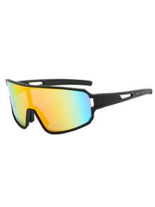 1pc Men's Multicolor Geometric Design Outdoor Sports Cycling Fashion Glasses - Multicolor - View 3