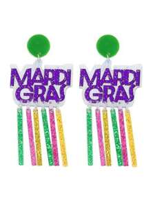 1對嘉年華時尚優雅波西米亞風格流蘇耳環,適用於女士節日派對首飾 - 彩色 - 查看 7