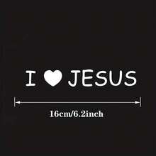 1入組白色「我愛」心形貼紙,汽車貼紙 - 白色 - 查看 2