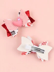 2pcs Girls'  Bow Hair Clips - Multicolor - View 3
