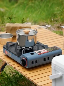 Bärbar butangasugn Camping BBQ Gasbrännare spis för matlagning utomhus - Blå - Visa 2