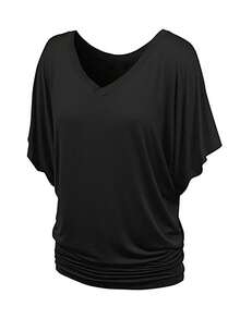 Fashion Casual Fashion Loose Short Sleeve Shirt Women - Black - View 6