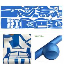1套3d碳纖維藍色pvc裝飾性保護膜貼紙,適用於2007-2013年豐田卡羅拉車內裝飾 - 3D碳纖藍 - 查看 9