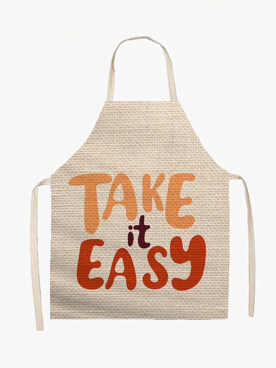 1 Delantal Impreso Con Eslogan Y Gráficos Para Cocina, Jardín, Horneado Y Cocción - Multicolor - Ver 1