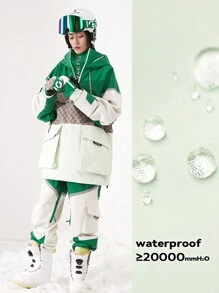 VECTOR MOTION Trượt tuyết Bộ đồ , áo có mũ Nửa Zip Trượt tuyết Áo khoác Và Quần , Không giới tính , Chống gió , Không thấm nước , Băng phản chiếu Thiết kế , , Thoáng khí , Linh hoạt , Ánh sáng , Ấm áp , , Thích hợp Đối với Trượt tuyết Với Giường đơn Và Giường đôi tiêu chuẩn Tấm bảng Thiết bị - màu xanh lá - Xem 4