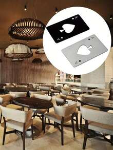 1pc/2pcs Beer Poker Bottle Opener Personalized Creative Portable Restaurant Restaurant Home Beer Bottle Opener Hotel Bottle Opener - Silver - View 5