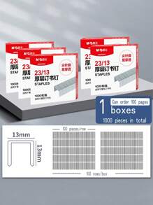 重型裝訂釘槍，長臂輕鬆釘機，2-100頁用厚裝訂機 - 1000枚訂書釘(可訂100頁) - 查看 1