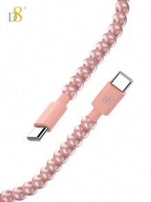 D8 USB C 转 USB C 数据线，[2 件装 -3.3 英尺] PD 60W 快速充电 C 型转 C 型数据线，串珠编织 USB-C 线手机充电器兼容 Iphone 16 Pro / IPhone 16 Pro Max/15/15 Pro/15 Pro Max/15 Plus、iPad Pro、Air5、Air S22 Note 20 iPad Pro 平板电脑等 - 粉色 - 查看 3