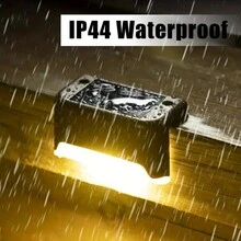 4 件套 LED 太阳能台阶灯，适用于户外楼梯、墙壁、栅栏，防水，暖白光，户外花园照明，适用于小路、庭院、露台 - 黑色 - 查看 7