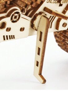 3d 木製拼圖摩托車模型套件用於建造木製建築手工工藝禮物聖誕 - 杏色 - 查看 5