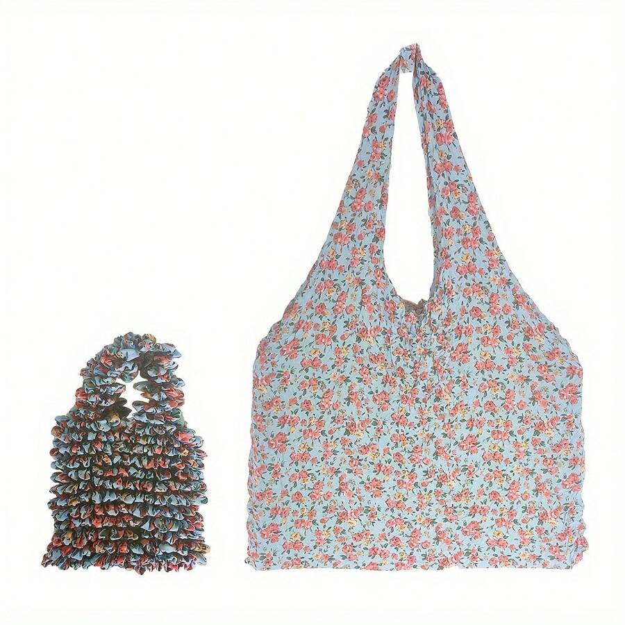 Korean Style Magic Expandable Wrinkle Bag For Women, Large Capacity Multi-Purpose Bubble Bag, Popular Among Ins Influencers - Multicolor - View 1