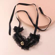 蕾絲鈴鐺掛墜腿繩,春夏性感腿環腿鏈, 1入組身體鏈 - 黑色 - 查看 5