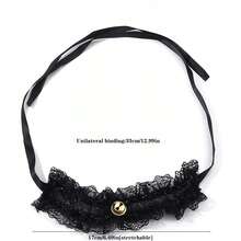 蕾絲鈴鐺掛墜腿繩,春夏性感腿環腿鏈, 1入組身體鏈 - 黑色 - 查看 7