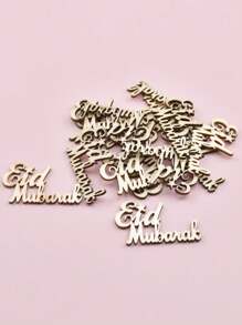 15pcs Festival Wood Piece Decor Scene Prop Wood Piece For Lesser Bairam Festival Party Gathering - Khaki - View 4