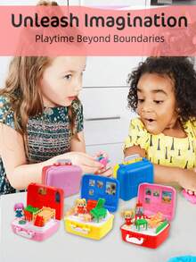 Mystery Bag - Lucky Magic Happy Toy House, Mini Dollhouse, Sweet World, Portable Toy For Diy Building, Focusing & Sensory Game, With Sticker Decoration. Suitable As Birthday, Festival And Party Gift For Children, Color Randomly Sent - View 4