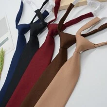 1 Miếng Trẻ em Học viện Phong cách Buộc , Thủ công Trường học Cà vạt , Buộc trước Ngắn Buộc Đối với Sinh viên - Màu Khaki - Xem 3