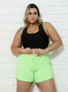 Plus Size Shorts - Màu xanh Bạc hà - Xem 1