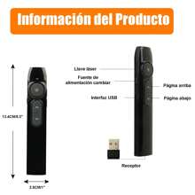 Presentador de Diapositivas Inalámbrico, Mando a Distancia PowerPoint, Presentación de Diapositivas, PPT Clicker Inteligente, Control de Paso de Página PPT, Interfaz USB para Windows/IOS/Android - Negro - Ver 4