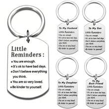 1入組小提醒鑰匙扣,不銹鋼健康禮物,you Are Enough鑰匙,每日肯定啟發提升名言,自愛之情贈送給配偶、女兒、兒子、朋友等 - 銀色 - 查看 8