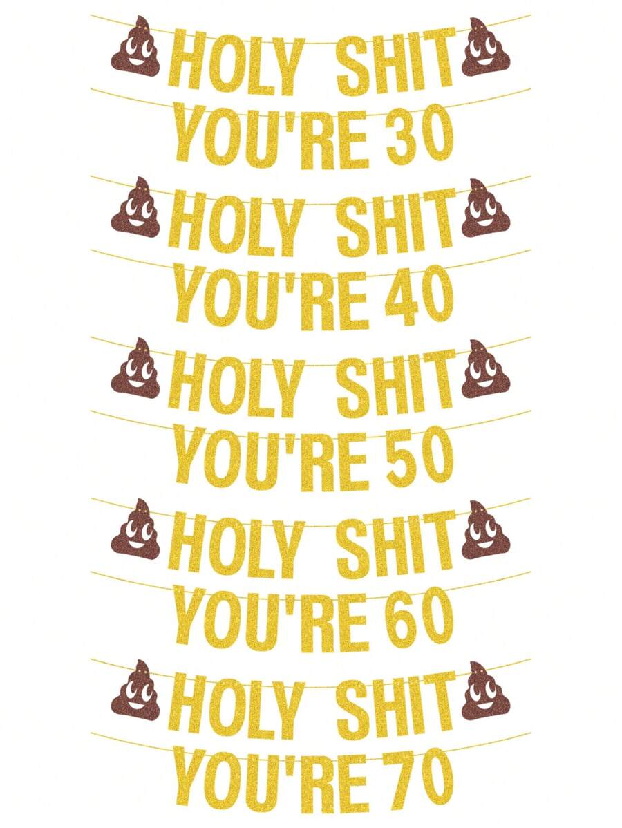 1 套 30 岁 40 岁 50 岁 60 岁 70 岁生日装饰品，适合女性男性金色 DIY 串闪生日派对装饰标志趣味横幅 30 岁生日派对用品神圣的你 30 岁生日横幅派对装饰，圣诞节