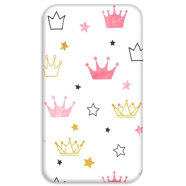 1pc Crown Printed Woven Newborn Changing Table Cover, Diaper Changing Pad Cover, Cradle Sheet Set Baby Shower Family Decorations Gifts