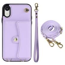 AWQUER Crossbody Wallet Back Case Compatible With IPhone 15 14 Plus 13 12 Mini 11 Pro Max 8 7 Plus SE 5G 2020 2022 With Hand Strap, PU Leather With Credit Card Slots Holder Kickstand Shockproof Phone Cover - Purple - View 23