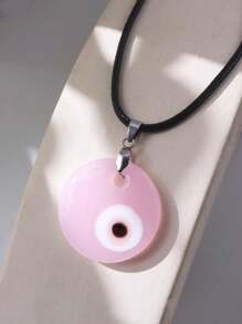 邪惡之眼吊墜項鏈 - 粉色 - 查看 2