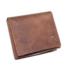 Carteira Masculina Porta Cartão Em Couro Formato Em L Envio Imediato - Café - Visão 6