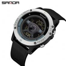 Sanda 1入組多功能防水自動電子手錶,數字顯示和夜光功能,適用於運動、休閒,9024 - 藍色 - 查看 11