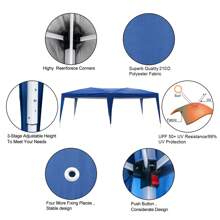 3 X 6m Four Windows Practical Waterproof Folding Tent - 藍色 - 查看 8