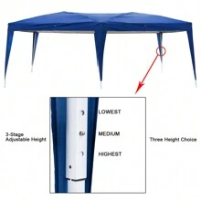 3 X 6m Four Windows Practical Waterproof Folding Tent - 藍色 - 查看 10