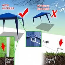 3 X 6m Four Windows Practical Waterproof Folding Tent - 藍色 - 查看 9